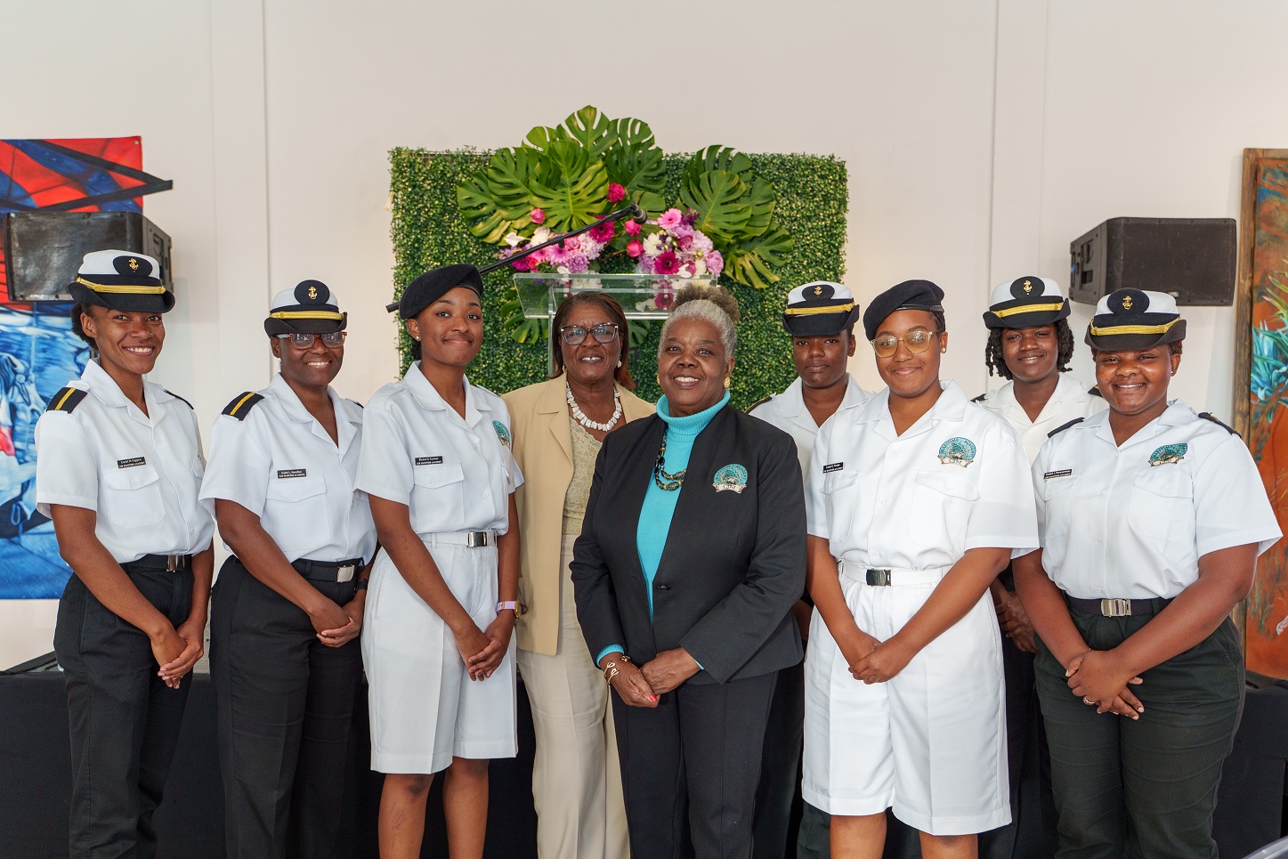 Dr. Brenda Cleare Of The LJM Maritime Academy With Students